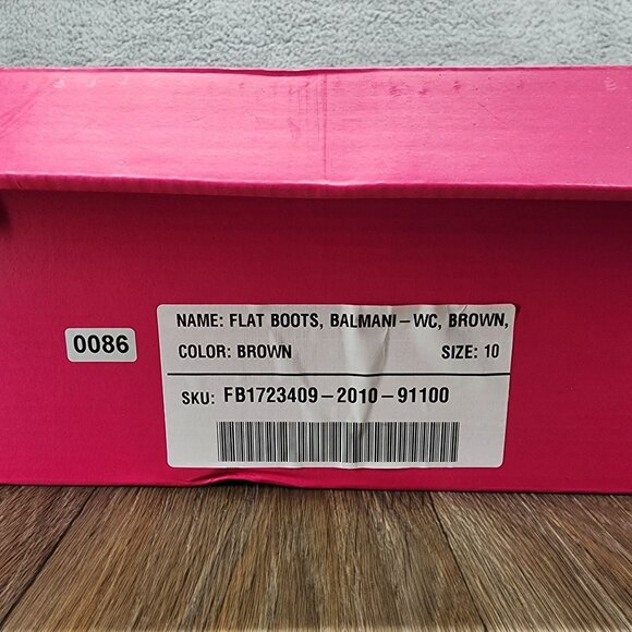 Shoe‎ Dazzle Balmani-WC Women's Size 10 Brown Faux Leather Zip Up Riding Boots - Picture 6 of 7